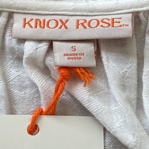 Knox Rose Tassel Ruffle V-Neck Short Sleeve Peasant Top Size Small - Picture 10 of 10